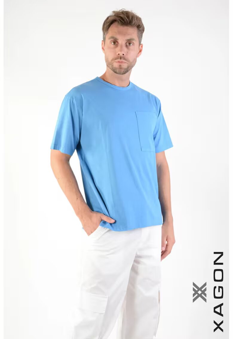 XAGON Tricou cu guler rotund și buzunar frontal 2Z87OVE