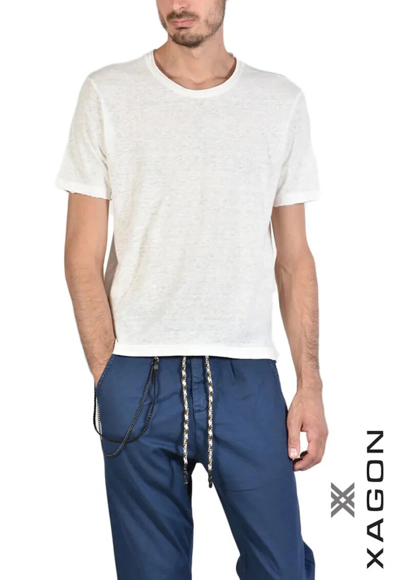 XAGON Tricou knitwear de vară regular size - Alb