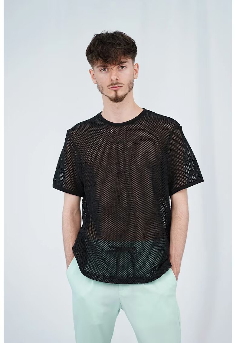 XAGON Tricou regular fit din plasă - Negru