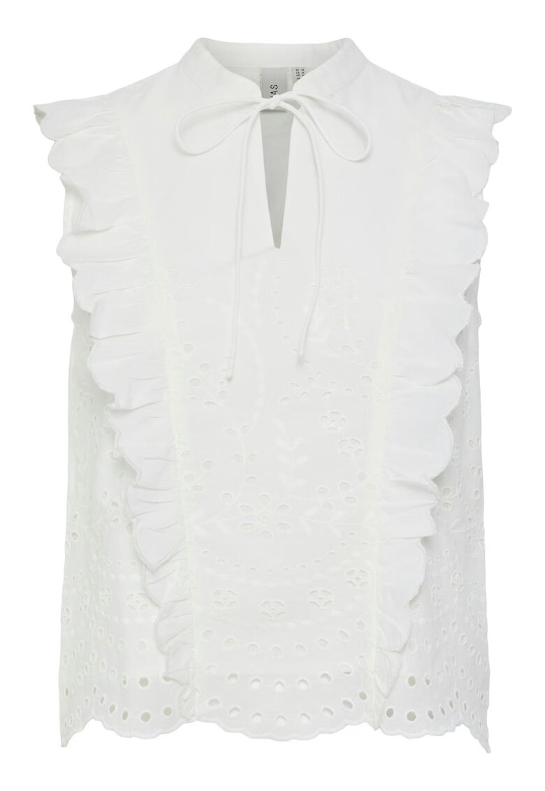 YAS Bluza dama 26036259 - Bumbac organic - Alb - Alb