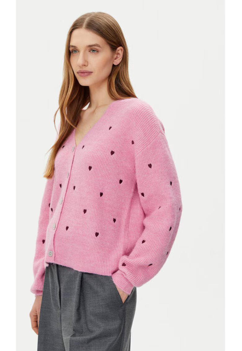 YAS Cardigan dama - 304999789 - Poliester reciclat/Acril - Roz - Roz
