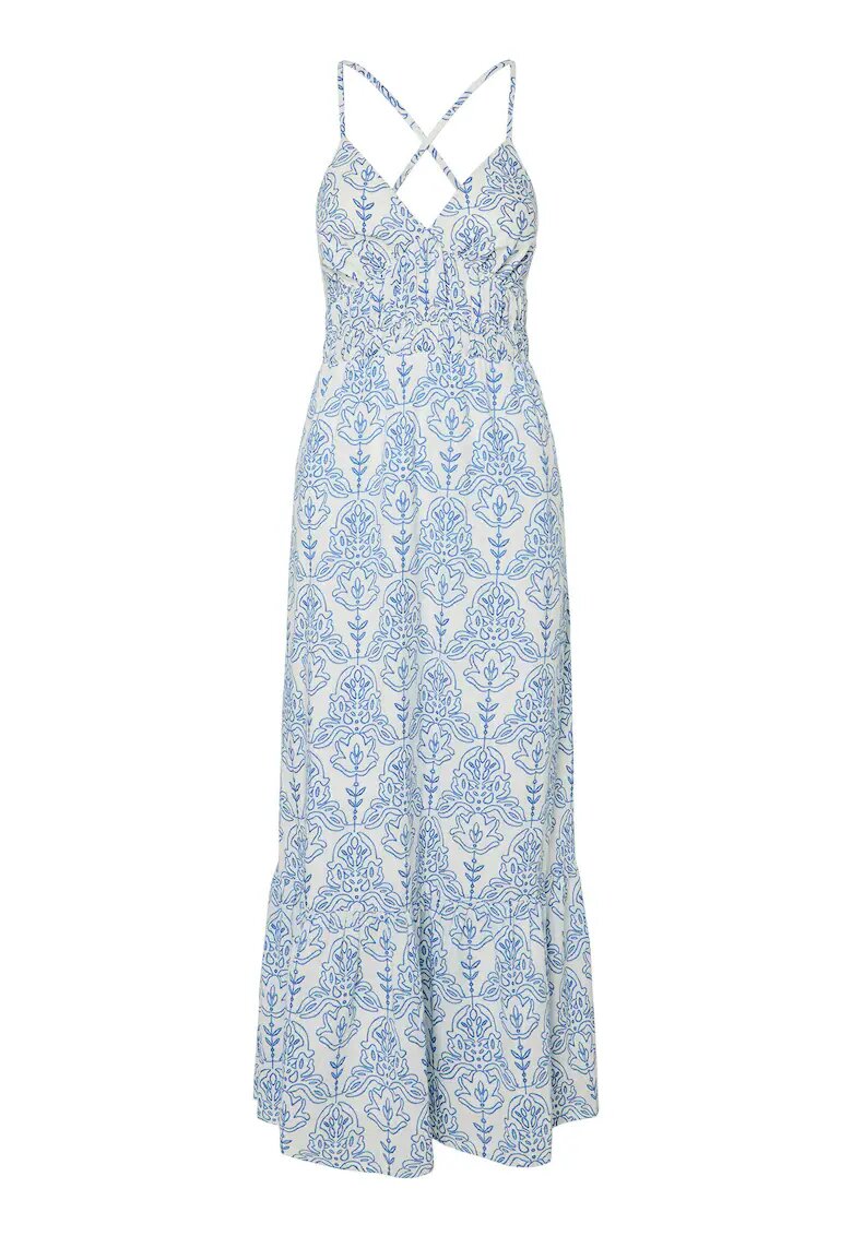 YAS Rochie de vara dama 26036881 - Bumbac organic - Albastru deschis