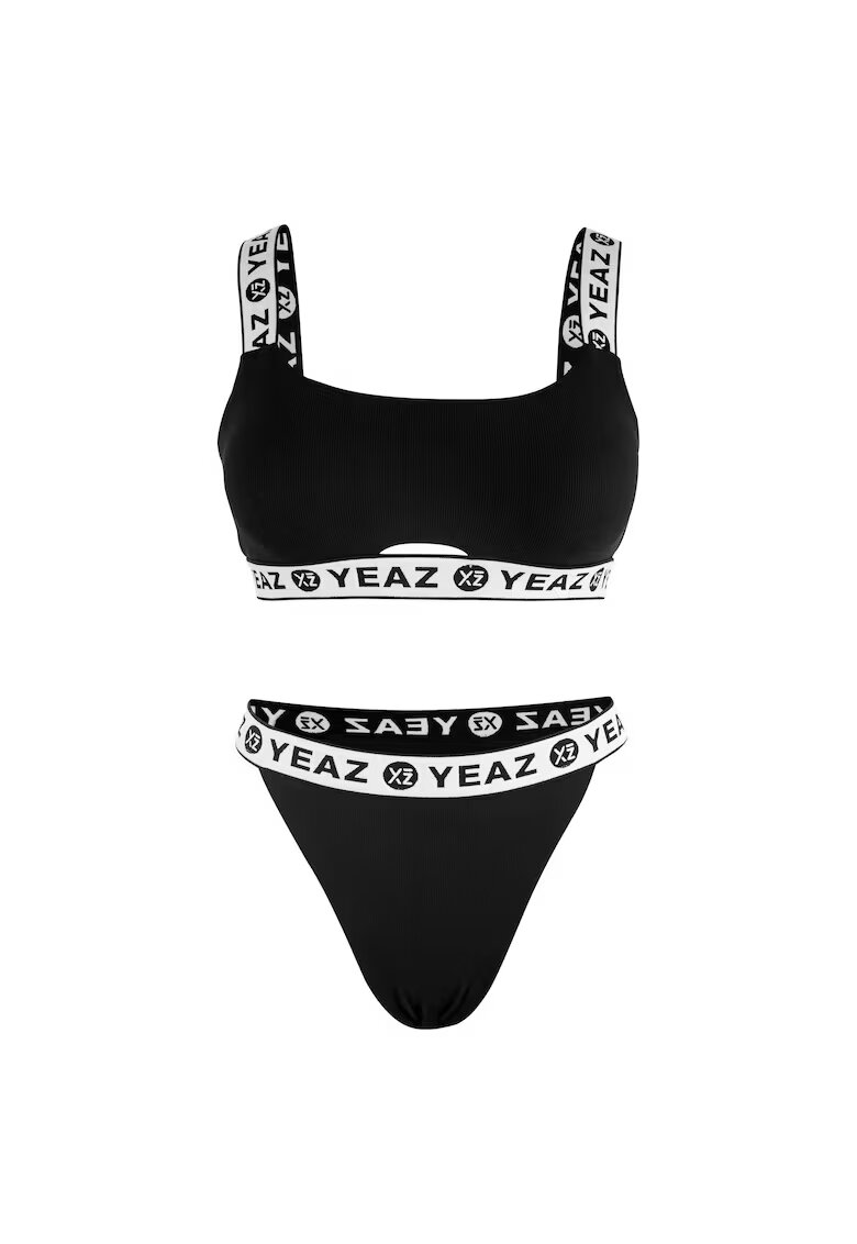 YEAZ Costum de baie din doua piese cu benzi logo BAGATELLE 28997 - Negru