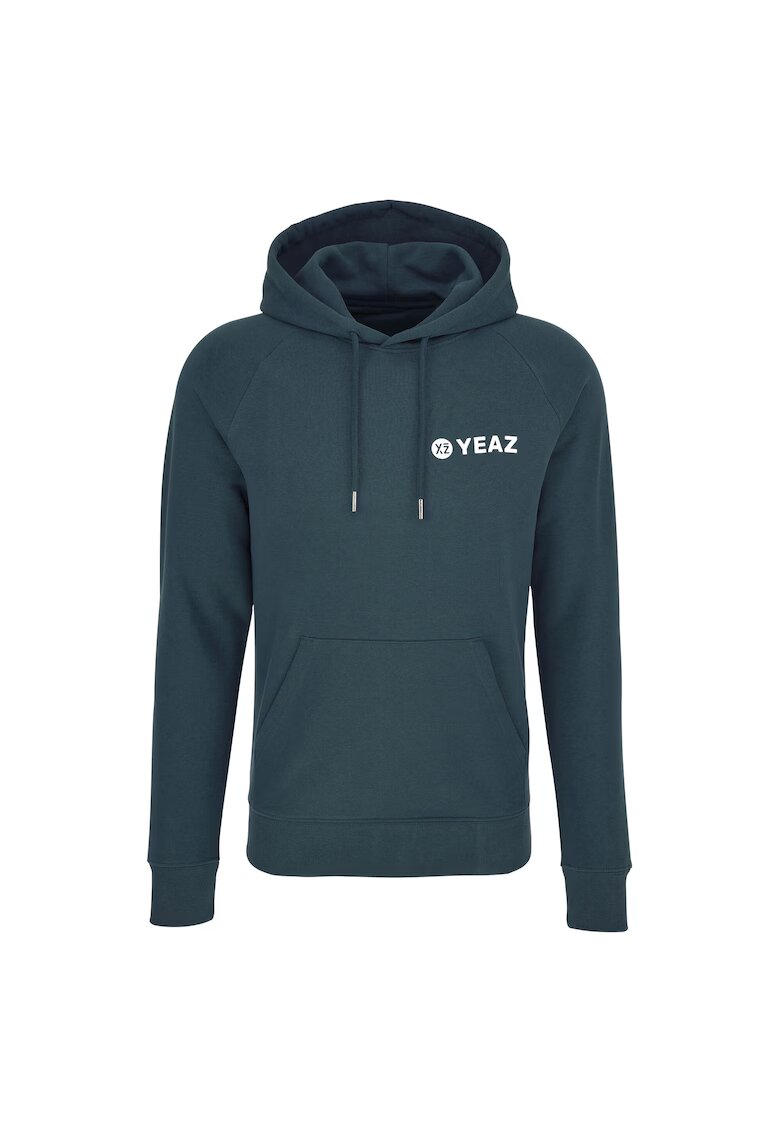 YEAZ Hanorac unisex din amestec de bumbac organic cu imprimeu logo CUSHER 29541 - Albastru