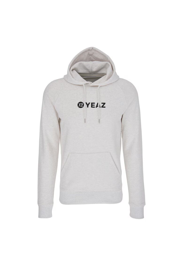 YEAZ Hanorac unisex din amestec de bumbac organic cu imprimeu logo CUSHER 29545 - Bej