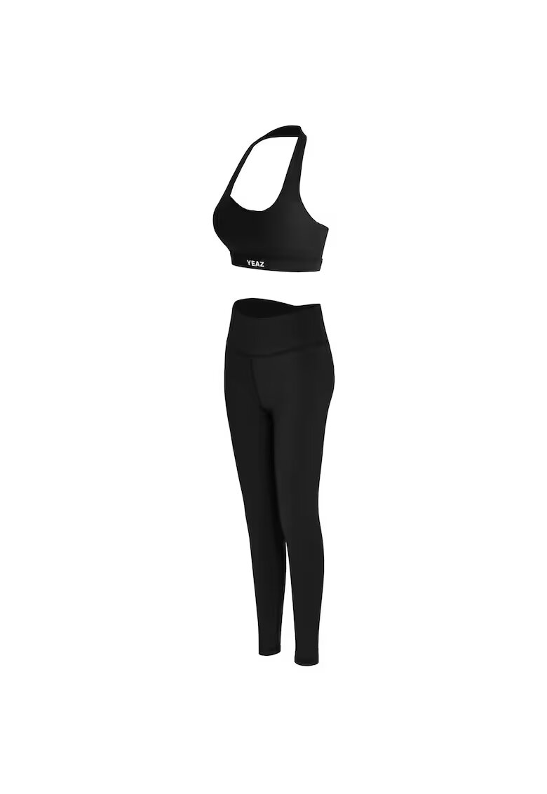 YEAZ Set de bustiera si colanti cu talie inalta pentru fitness Mission - Negru
