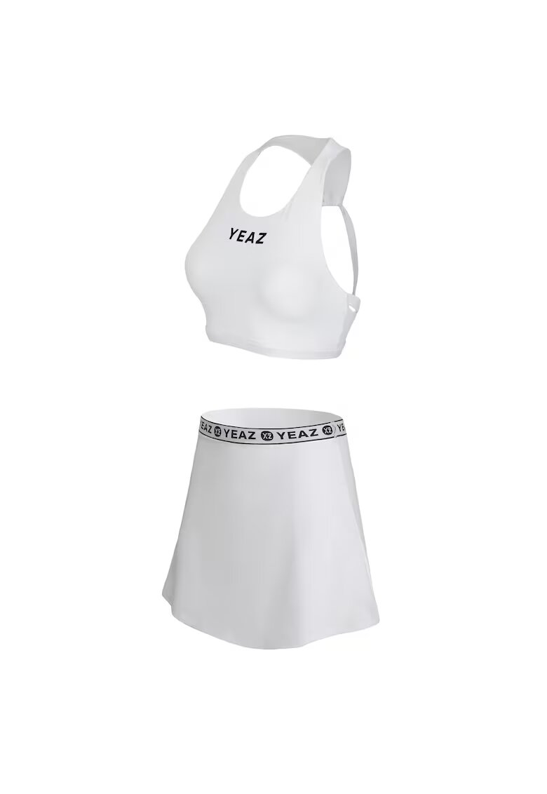 YEAZ Set de bustiera si fusta-pantalon cu detaliu logo pentru antrenament Myth 29237 - Alb