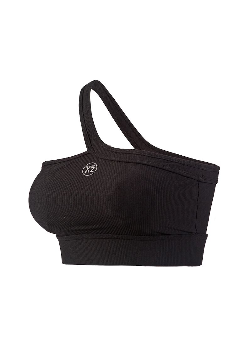YEAZ Top crop cu decolteu pe un umar pentru fitness Adore - Negru