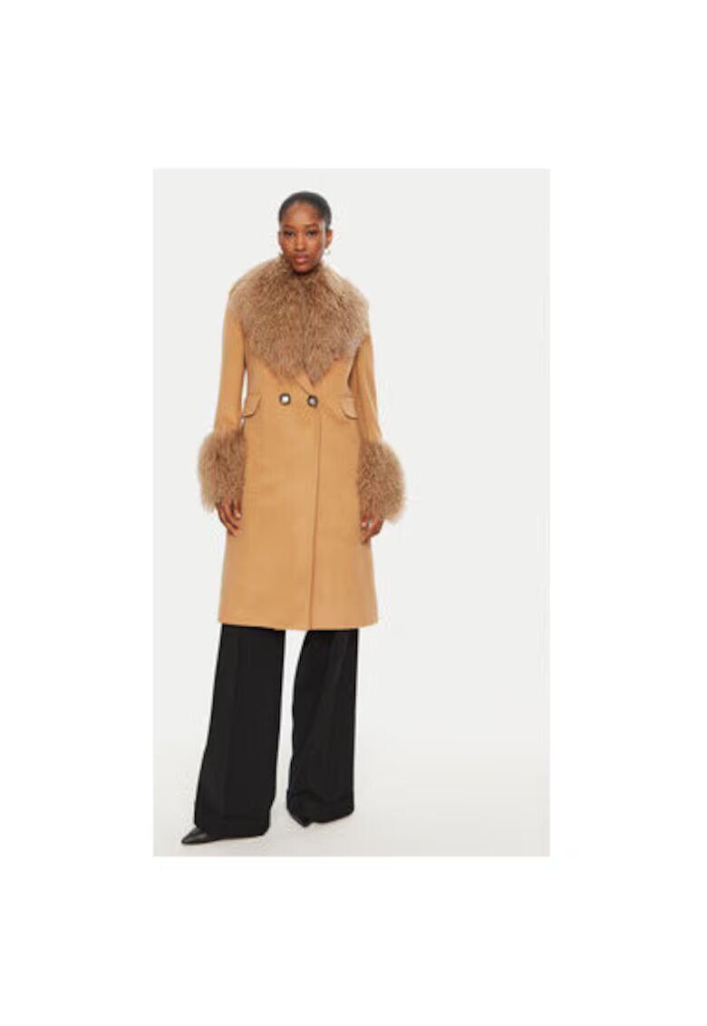 Yes London Palton dama - 304759567 - Poliester - Maro - Maro