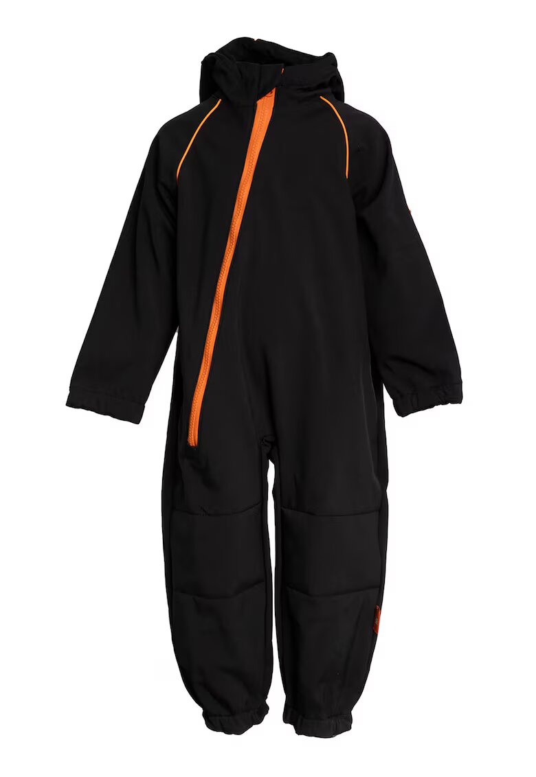 YLIR Salopeta impermeabila cu gluga Softshell - Negru/Portocaliu