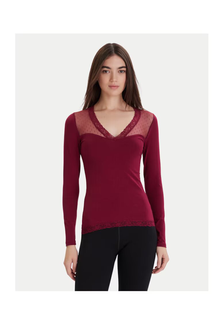 Ysabel Mora Bluza de pijama de dama roz - din material moale