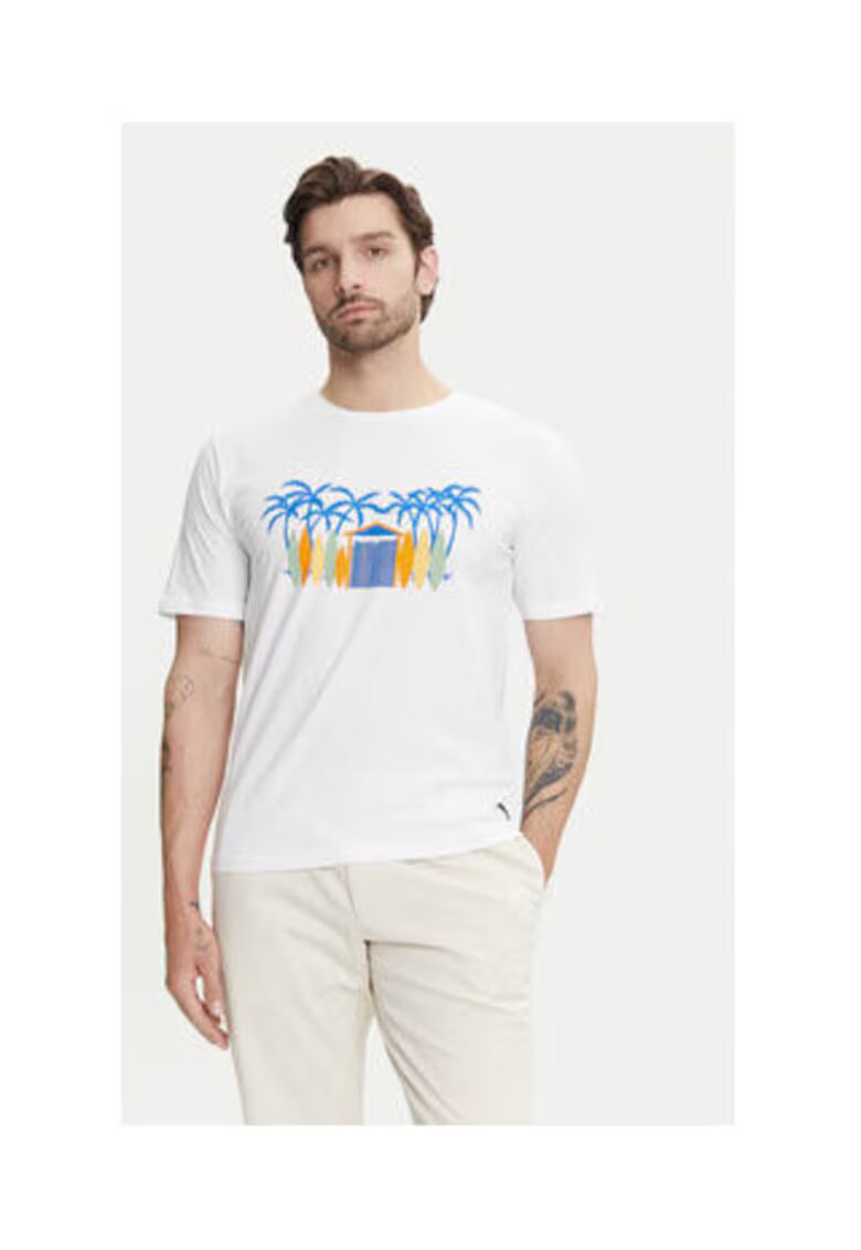 Ysabel Mora Tricou Barbati - Alb - 95% bumbac - 5% elastan -
