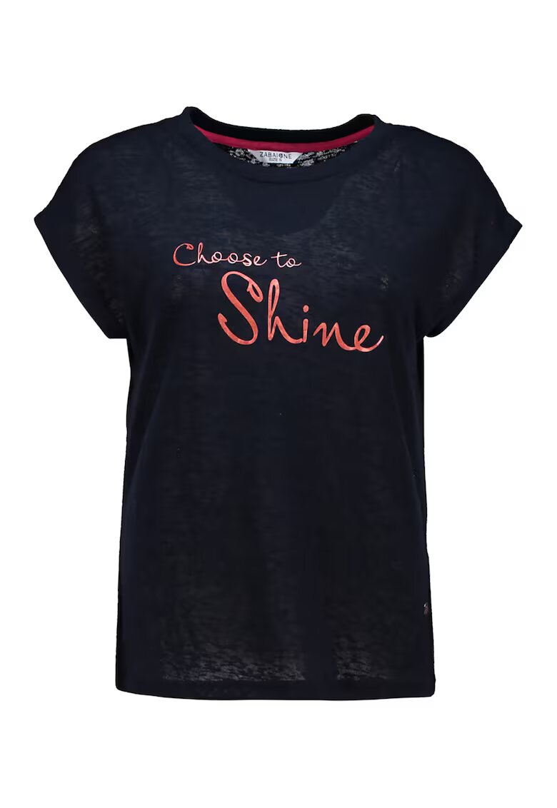 Zabaione Tricou cu text - Negru/Coral