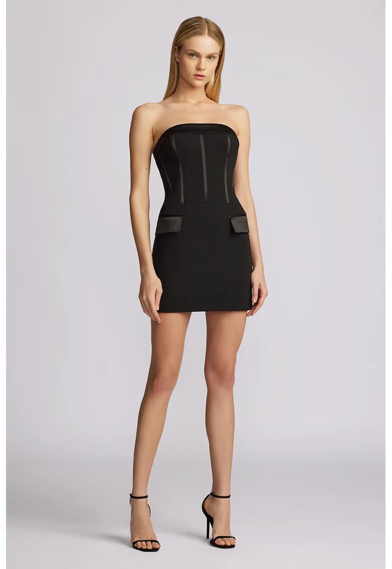 Zac Posen Rochie mini tip corset cu buzunare frontale - Negru