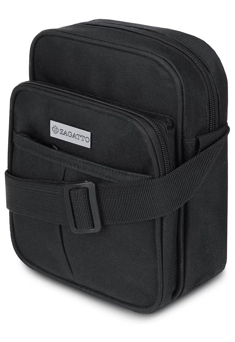Zagatto Borseta barbat umar - Neagra - Crossbody - 17x22x8 cm - ZG706