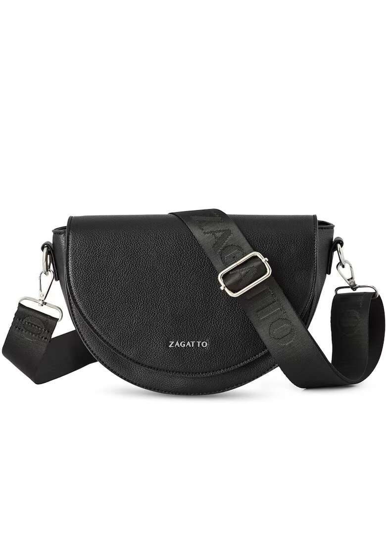 Zagatto Geanta dama crossbody din piele ecologica - Neagra - 26x22x8 cm