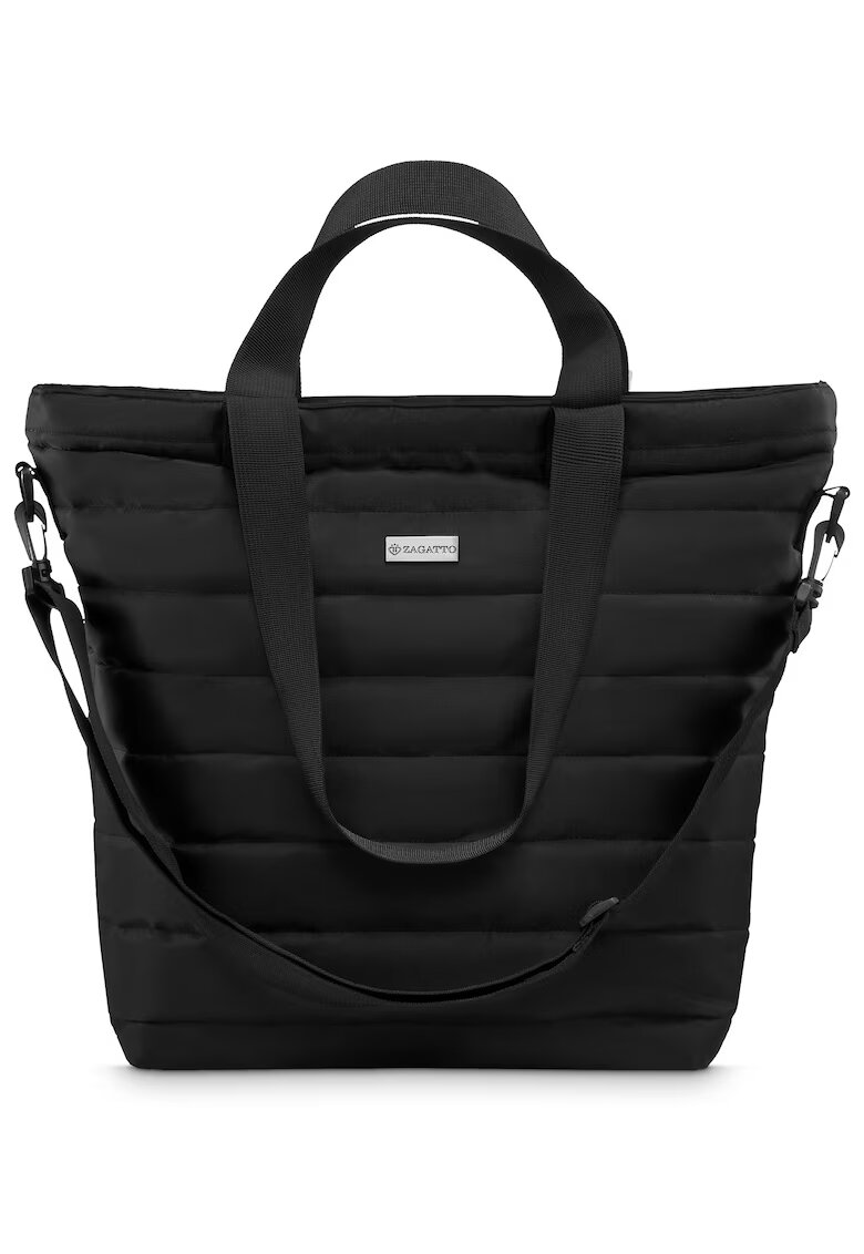 Zagatto Geanta dama umar - Neagra - Shopper Matlasata - Dimensiuni 46x41x18 cm - ZG777