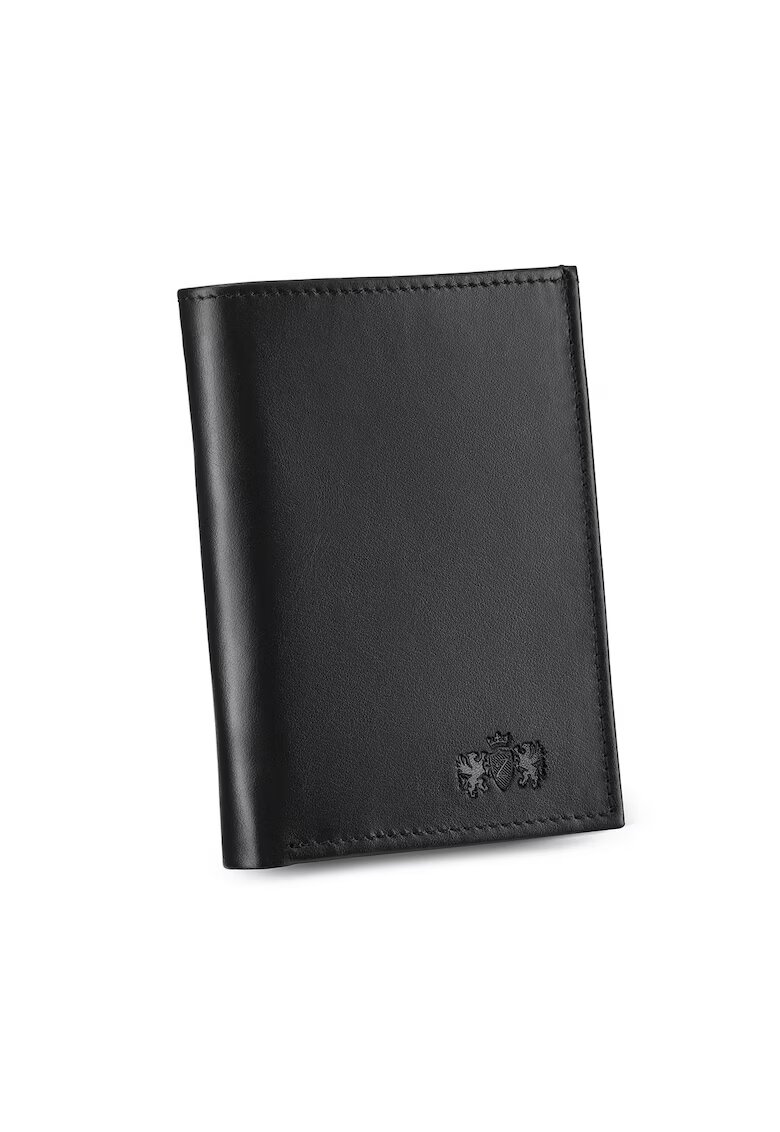 Zagatto Portofel barbati - ® - ZG-N051-W - Sienna - Piele naturala - 12 x 8.6 x 1.5 cm - Negru