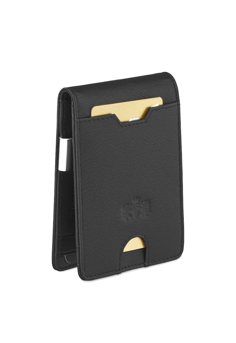 Zagatto Portofel barbati - ® - ZG-X1-F2 - Piele naturala - 11x8x1.5 cm - Negru