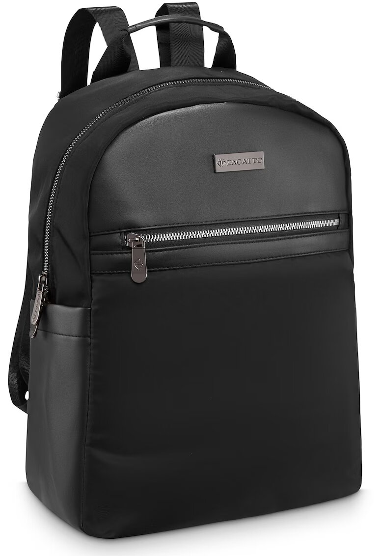 Zagatto Rucsac urban dama - Negru - Fermoar dublu - Impermeabil - 35x27x15 cm - NERO - ZG845