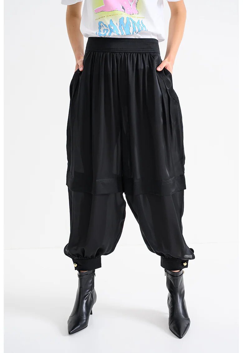 ZIMMERMANN Pantaloni harem de matase Hypnotic - Negru