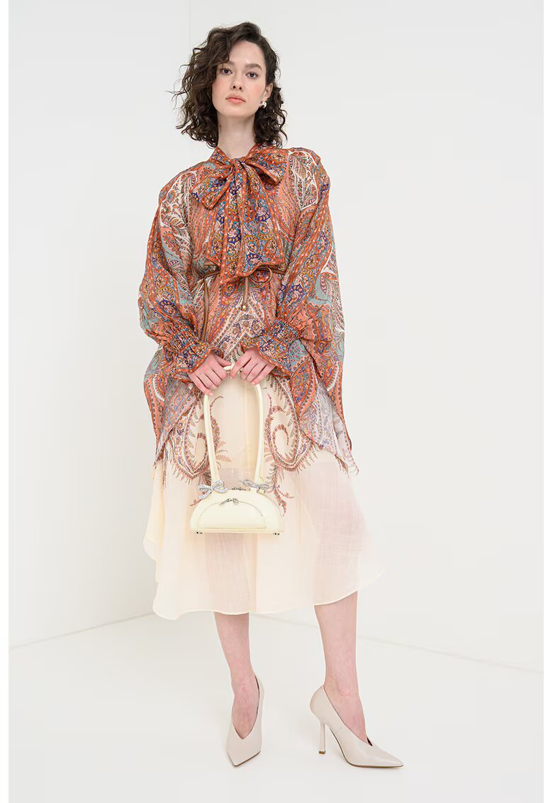 ZIMMERMANN Rochie cu imprimeu si funda din panglici - Multicolor