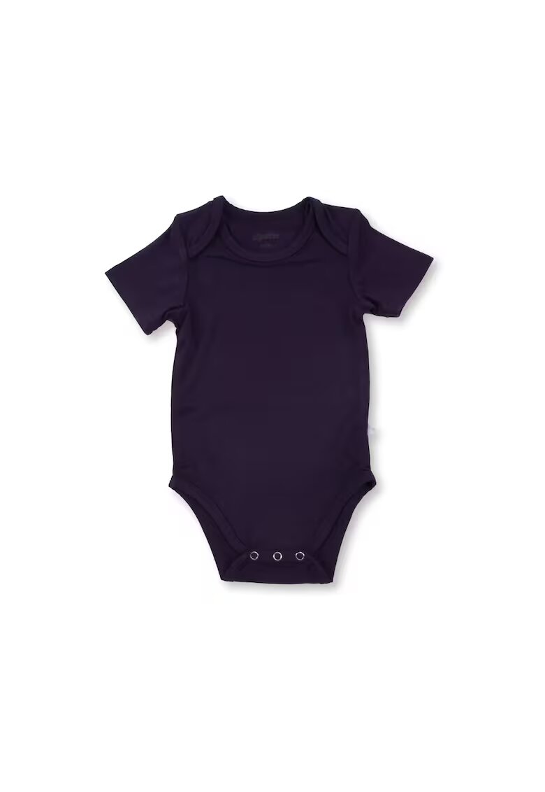 Zipster Body cu maneca scurta din bambus - Albastru Navy - pentru baieti - Bleumarin