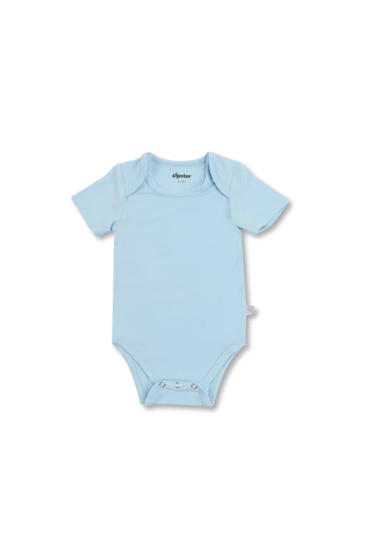 Zipster Body cu maneca scurta din bambus - Bleu - pentru baieti - Albastru glaciar