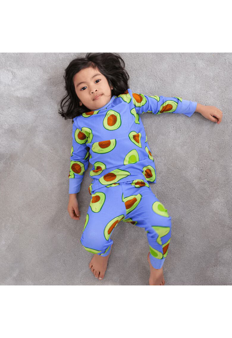Zipster Pijamale 2 piese - material din bambus - - Avocado - Albastru Electric si Verde Aprins - pentru baieti - Albastru electric
