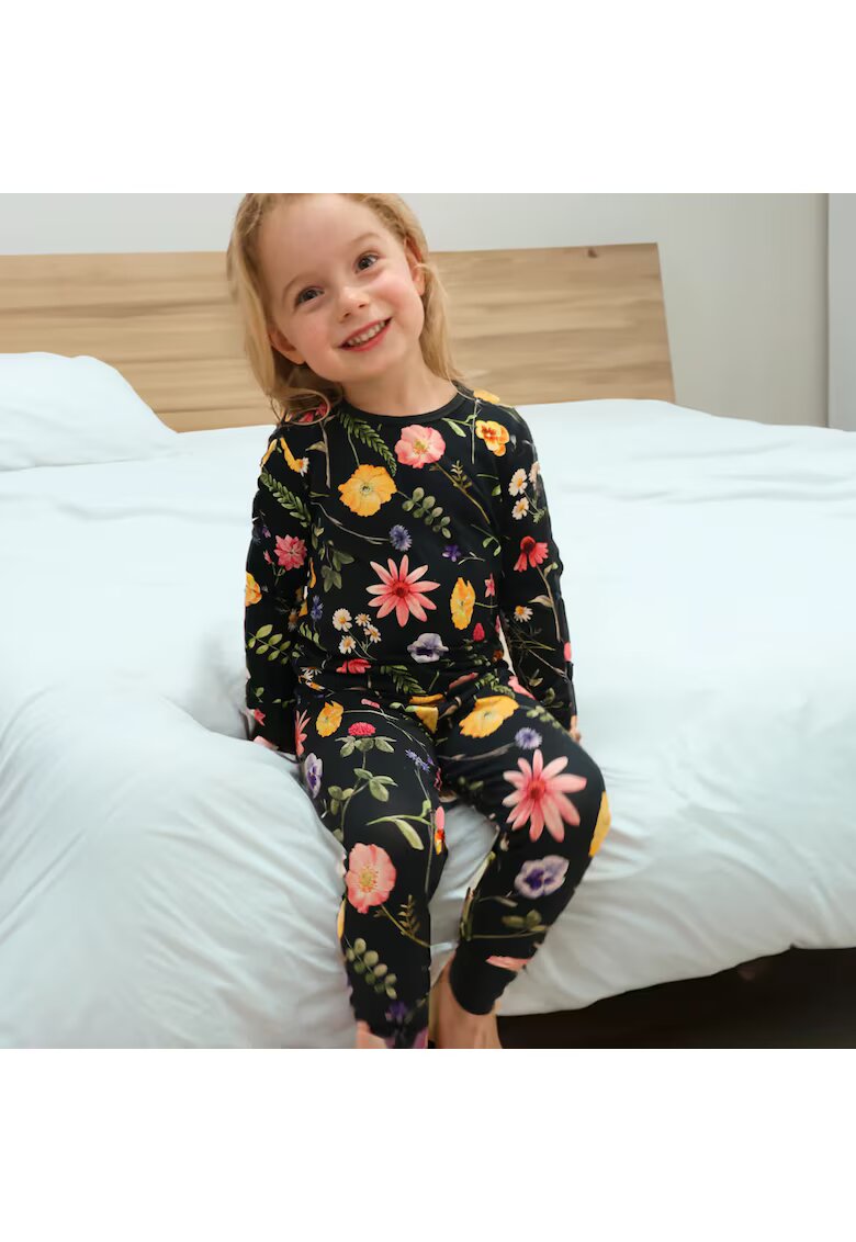 Zipster Pijamale 2 piese - material din bambus - - WildFlower - Verde Inchis - pentru copii - Verde inchis