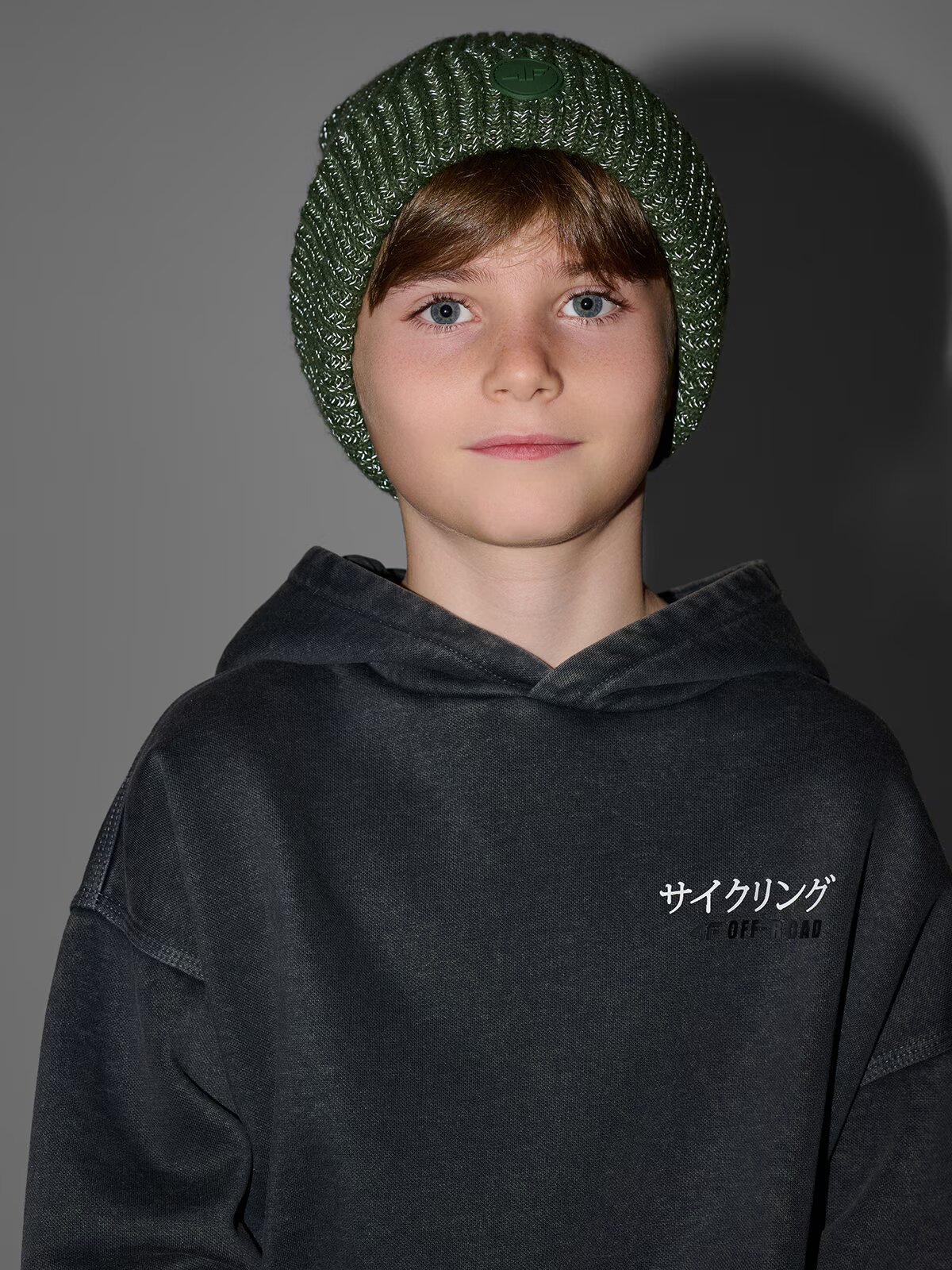 4F Căciulă beanie pentru băieți - kaki one size