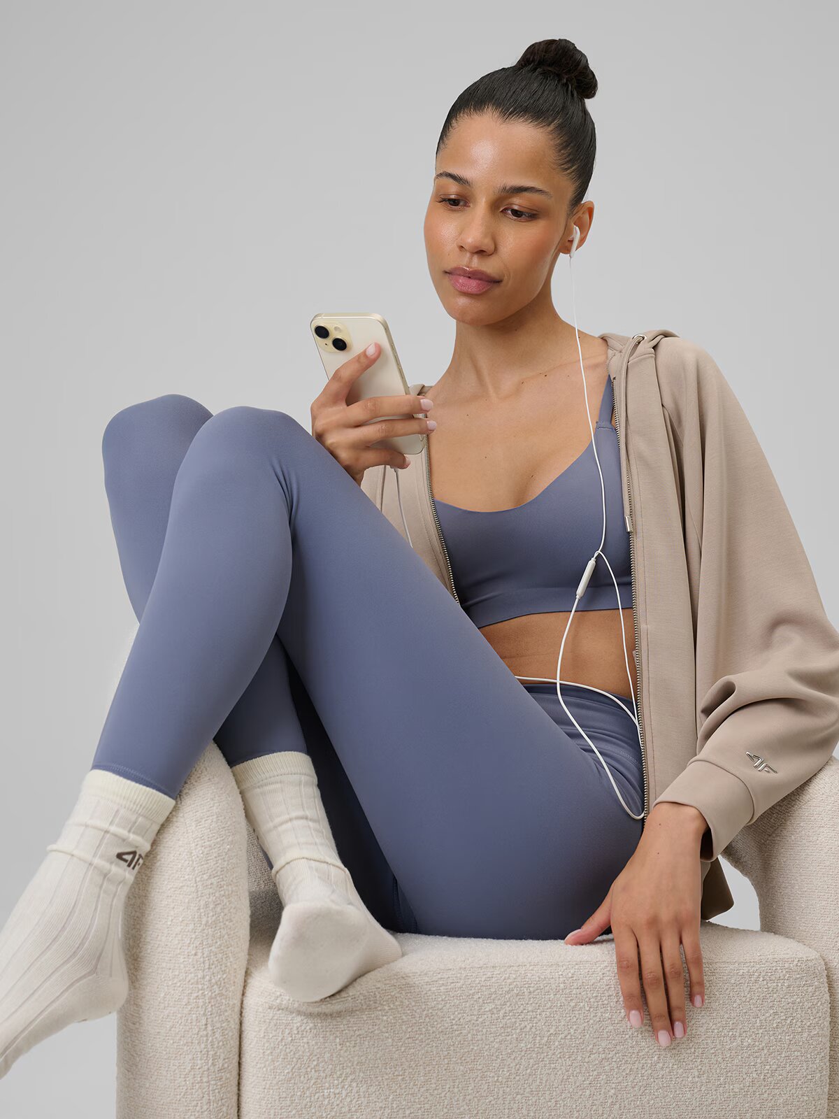 4F Colanți de yoga cu uscare rapidă pentru femei - albaștri XL