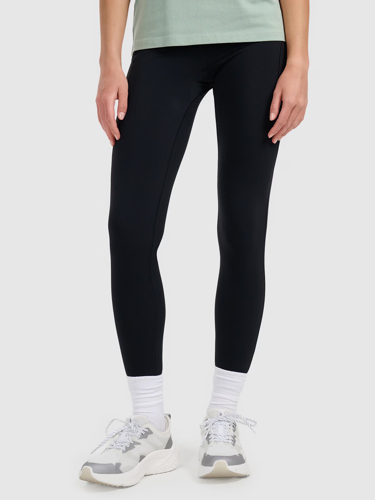 4F Colanți din tricot pentru femei - negri XL