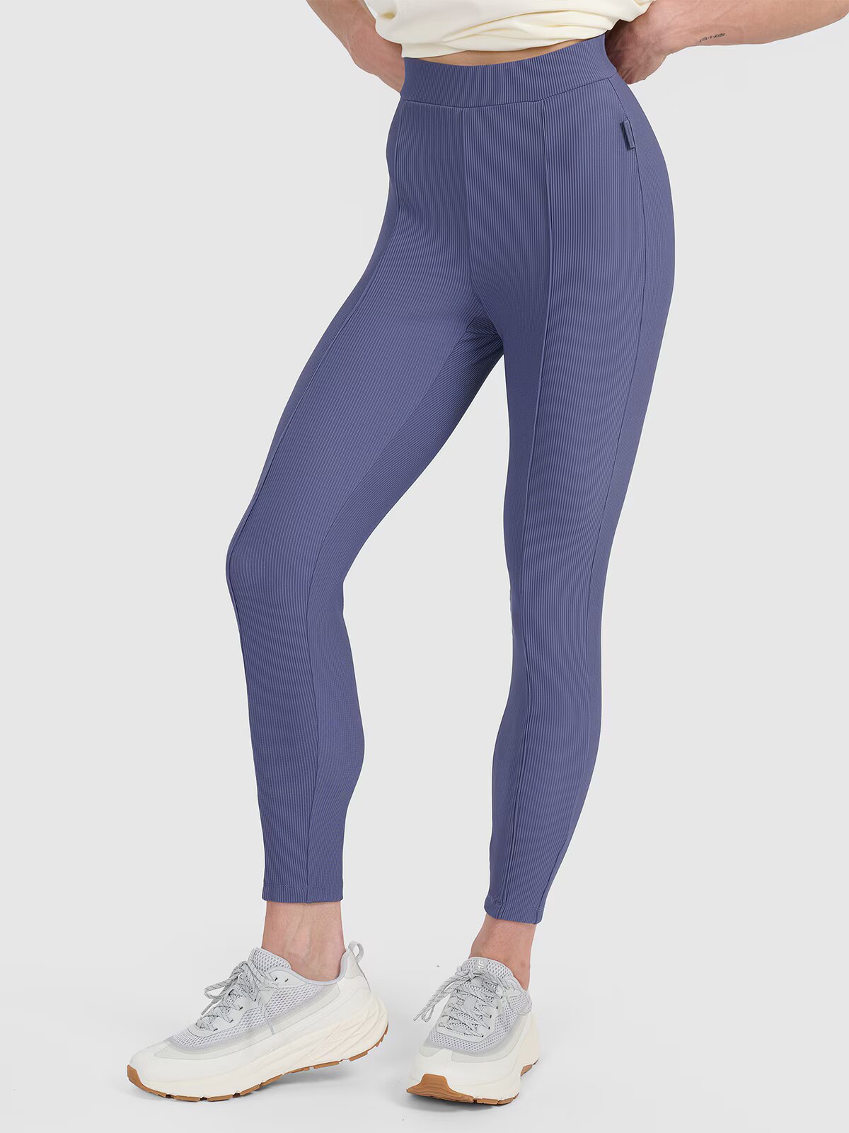 4F Colanți din tricot striat pentru femei - XS