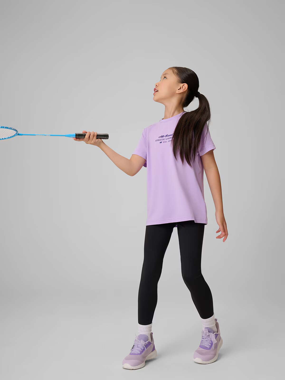 4F Colanți sport cu uscare rapidă pentru fete - negri 134/140 (8-10 ani)