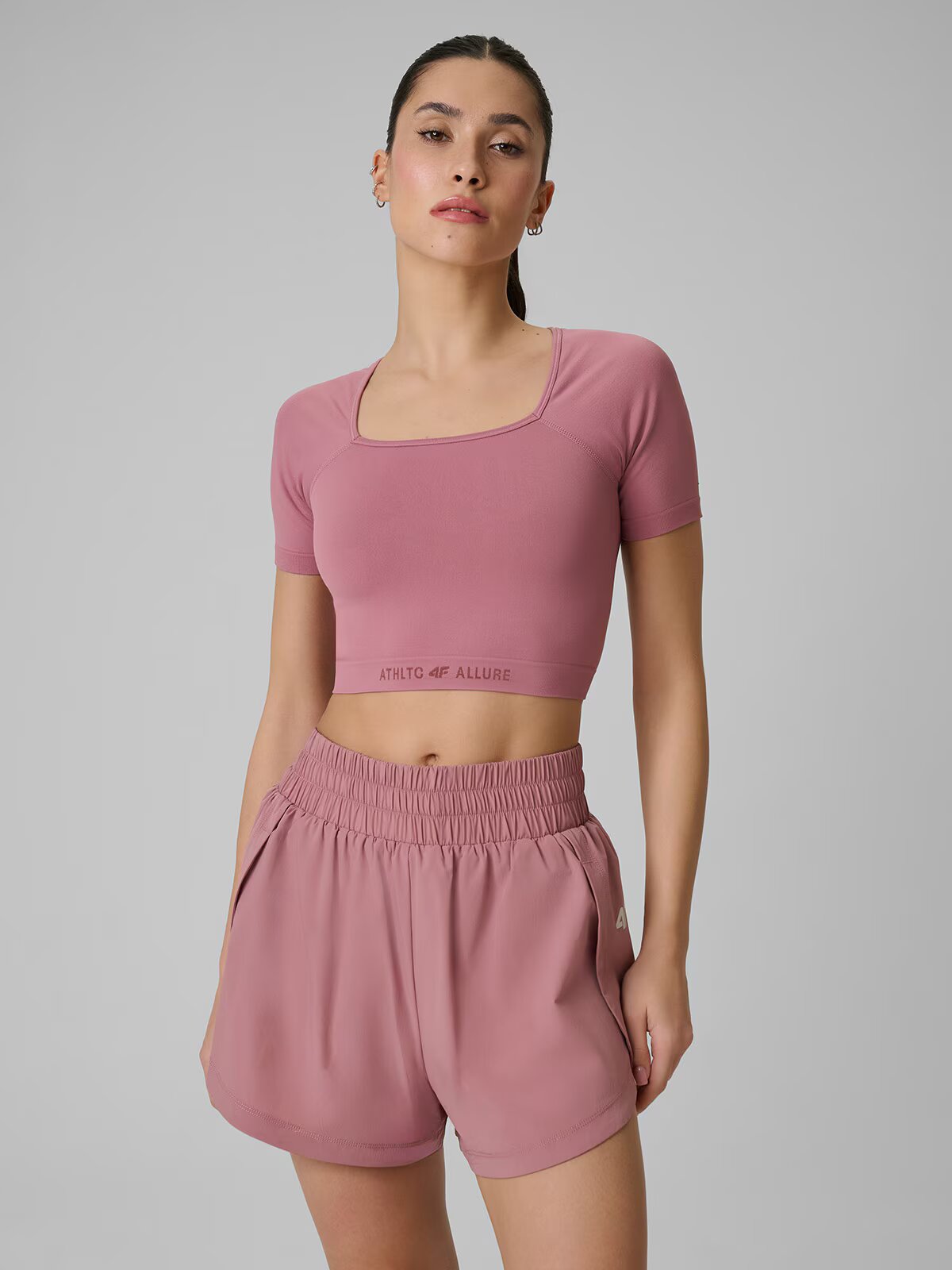 4F Crop top de antrenament fără cusături pentru femei - M/L