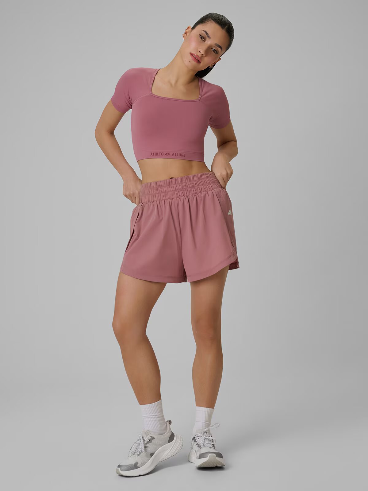 4F Crop top de antrenament fără cusături pentru femei - M/L