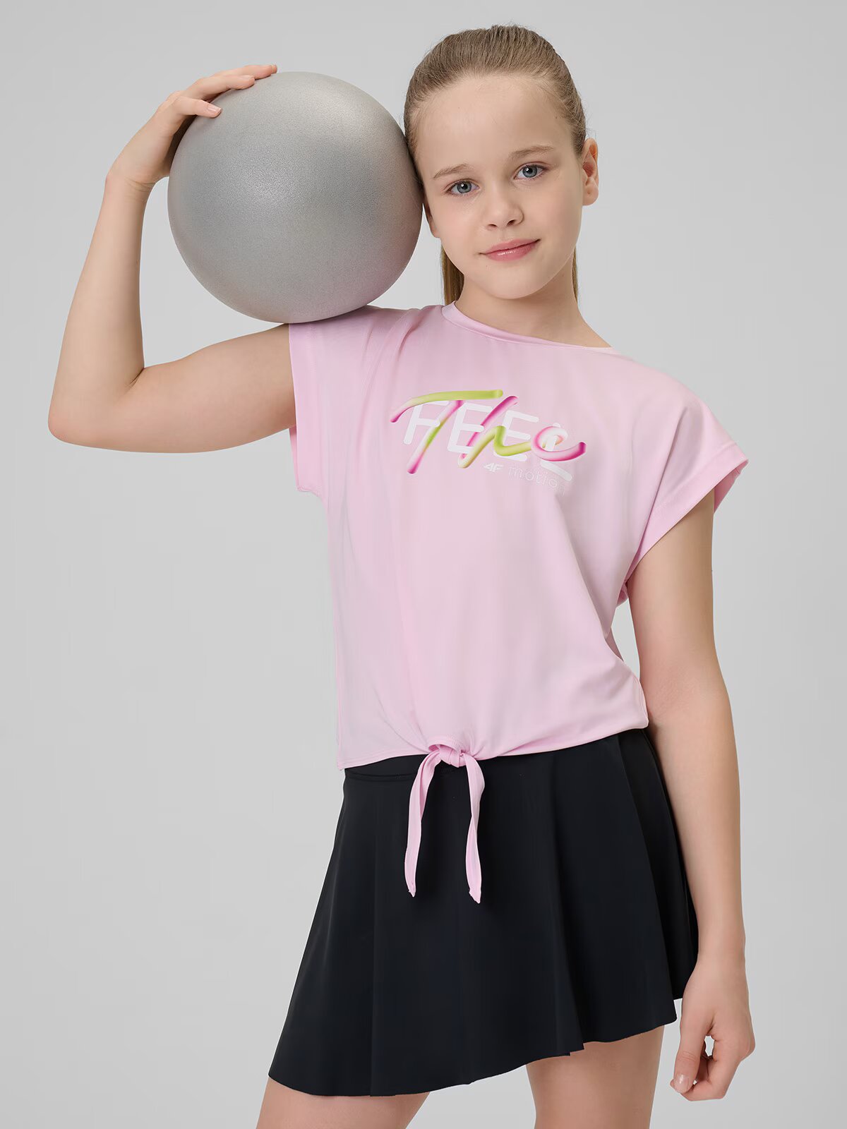 4F Crop-top de sport cu uscare rapidă pentru fete - 146/152 (10-12 ani)