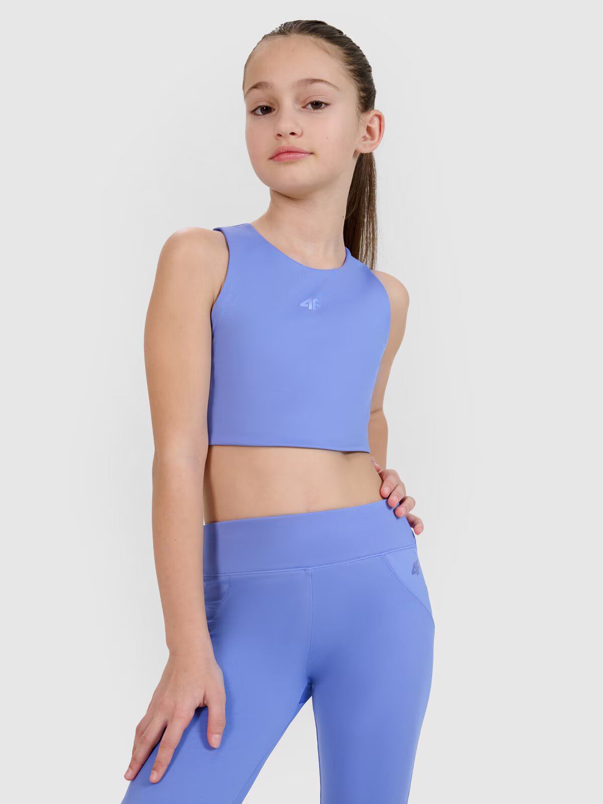 4F Crop top de sport cu uscare rapidă pentru fete JUNIOR | Anna Lewandowska - 158/164 (12-14 ani)