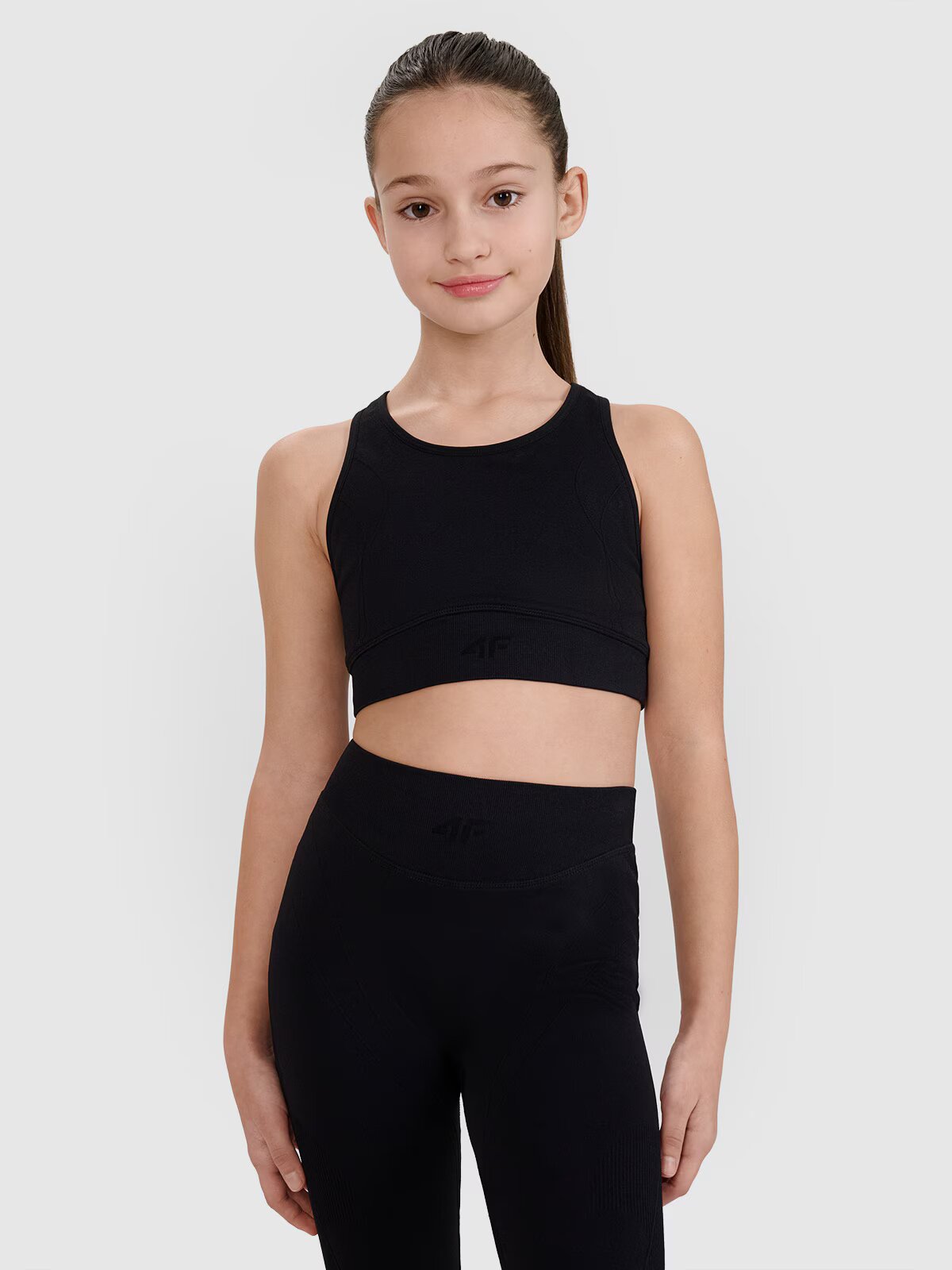 4F Crop top de sport cu uscare rapidă pentru fete JUNIOR | Anna Lewandowska - 164