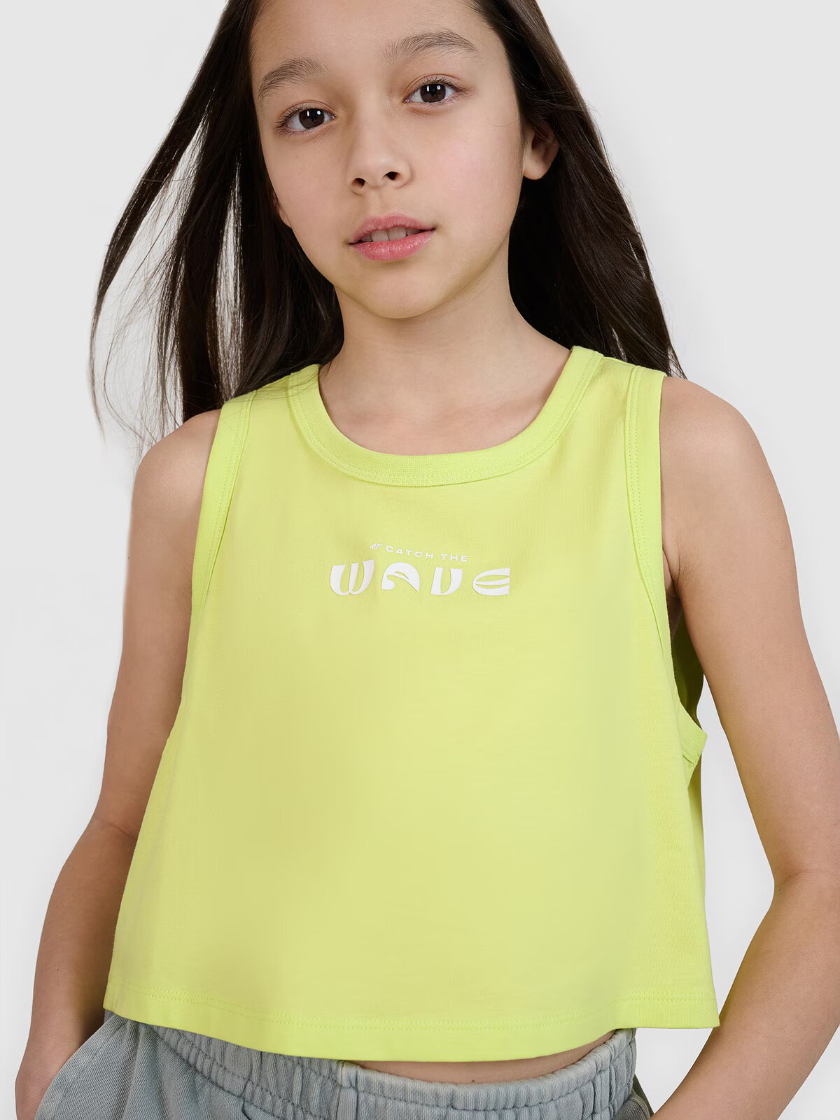 4F Crop top oversize cu imprimeu pentru fete - 158