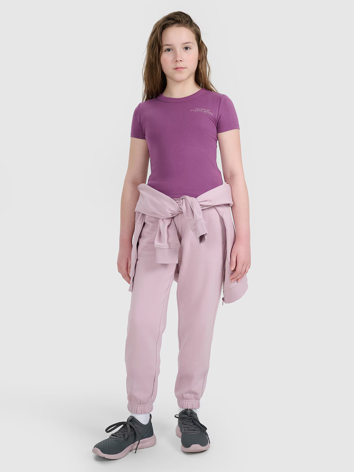 4F Crop top slim cu imprimeu pentru fete - 158