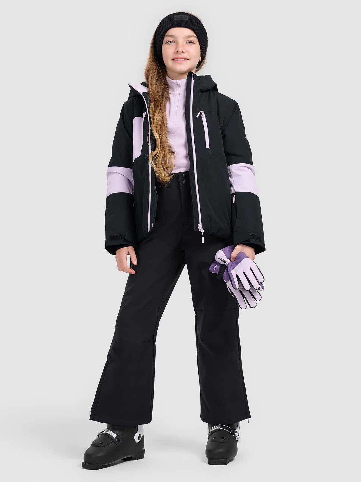 4F Geacă de schi membrana 10000 pentru fete - neagră 122