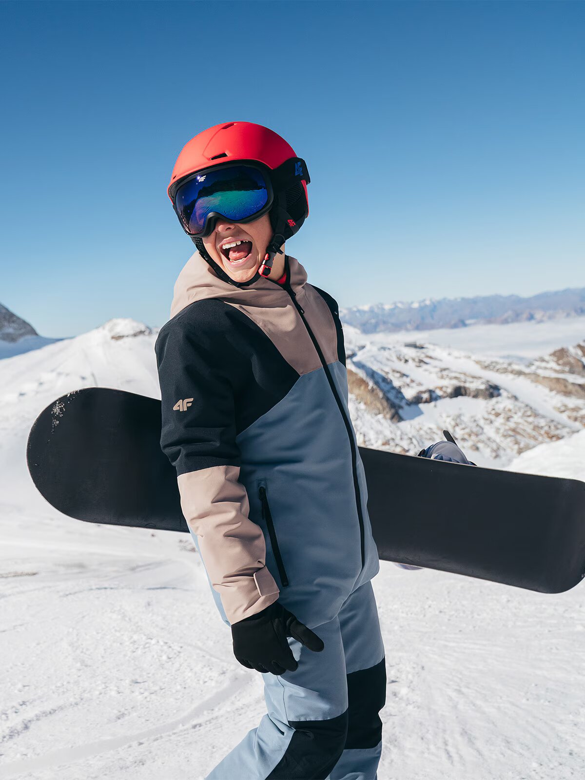4F Geacă de snowboard membrana 10000 pentru băieți - maro 146