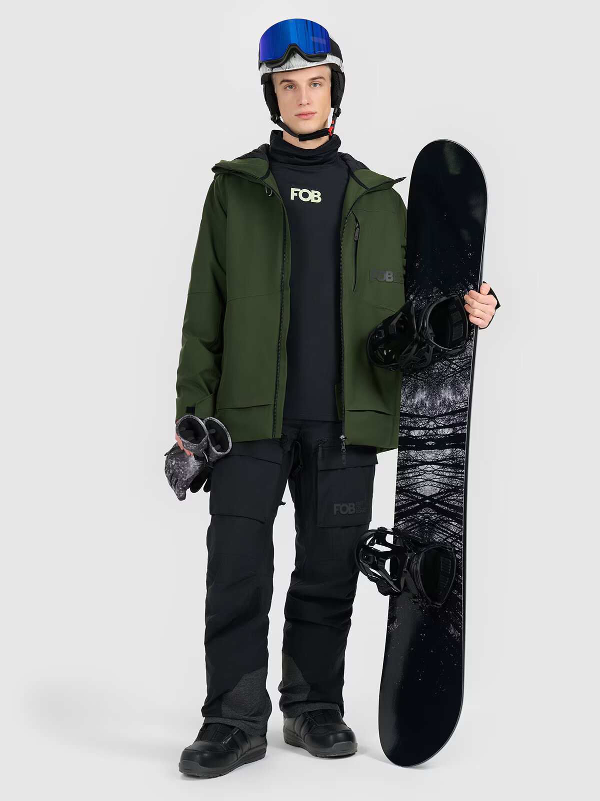 4F Geacă de snowboard membrana 15000 pentru bărbați - kaki L