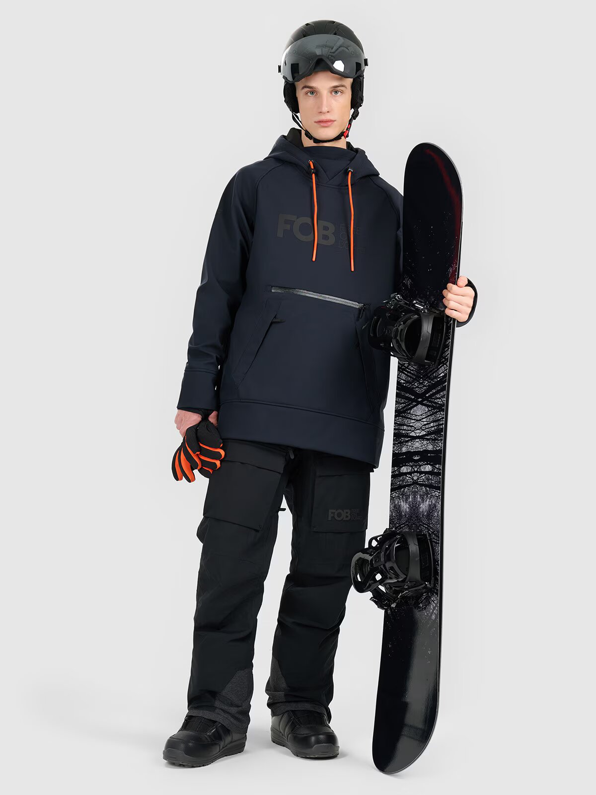 4F Geacă de snowboard softshell anti-vânt membrană 5000 pentru bărbați - neagră XXL