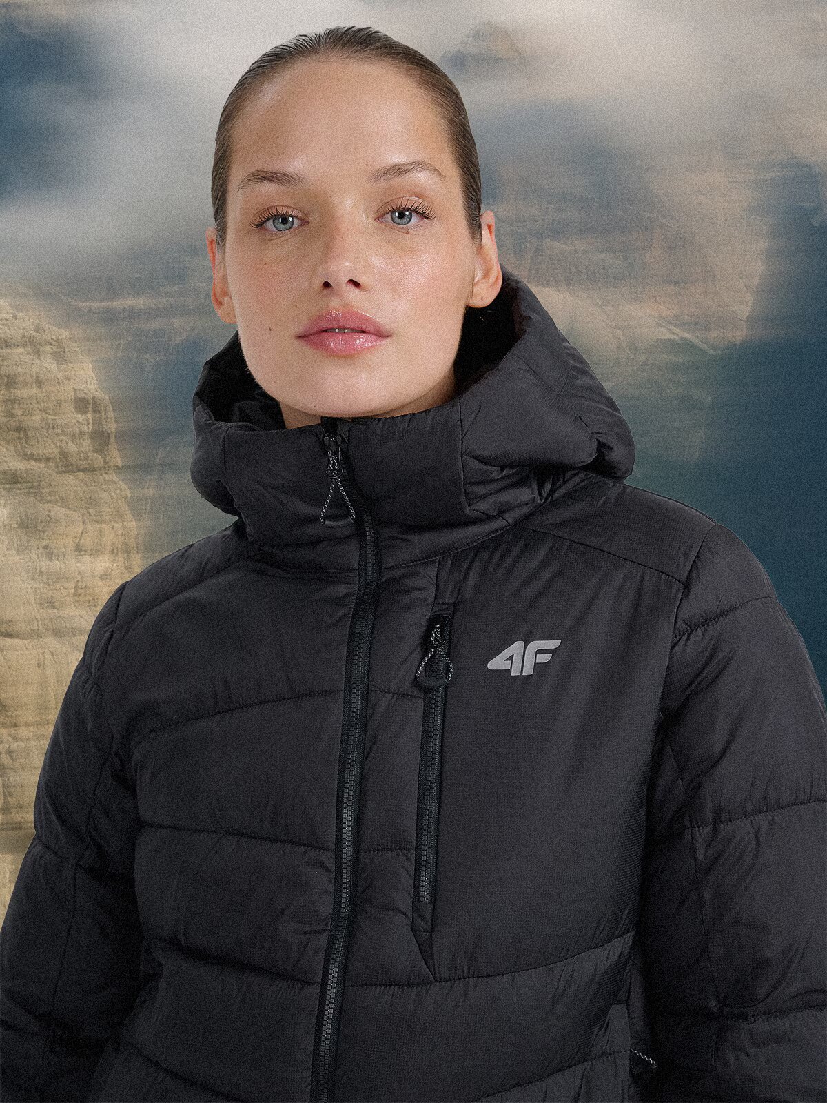 4F Geacă de trekking din puf cu umplutura PrimaLoft Silver pentru femei - neagră M