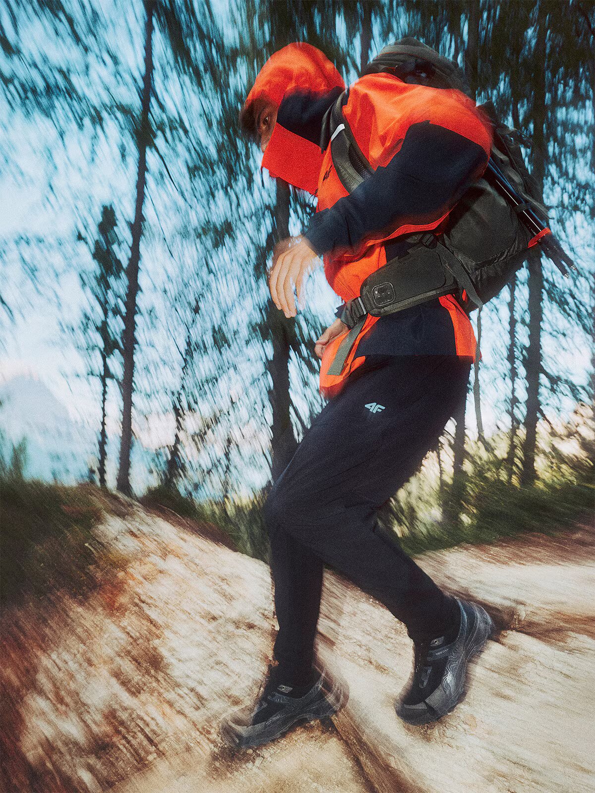 4F Geacă de trekking membrana 10000 pentru bărbați - roșie XXL