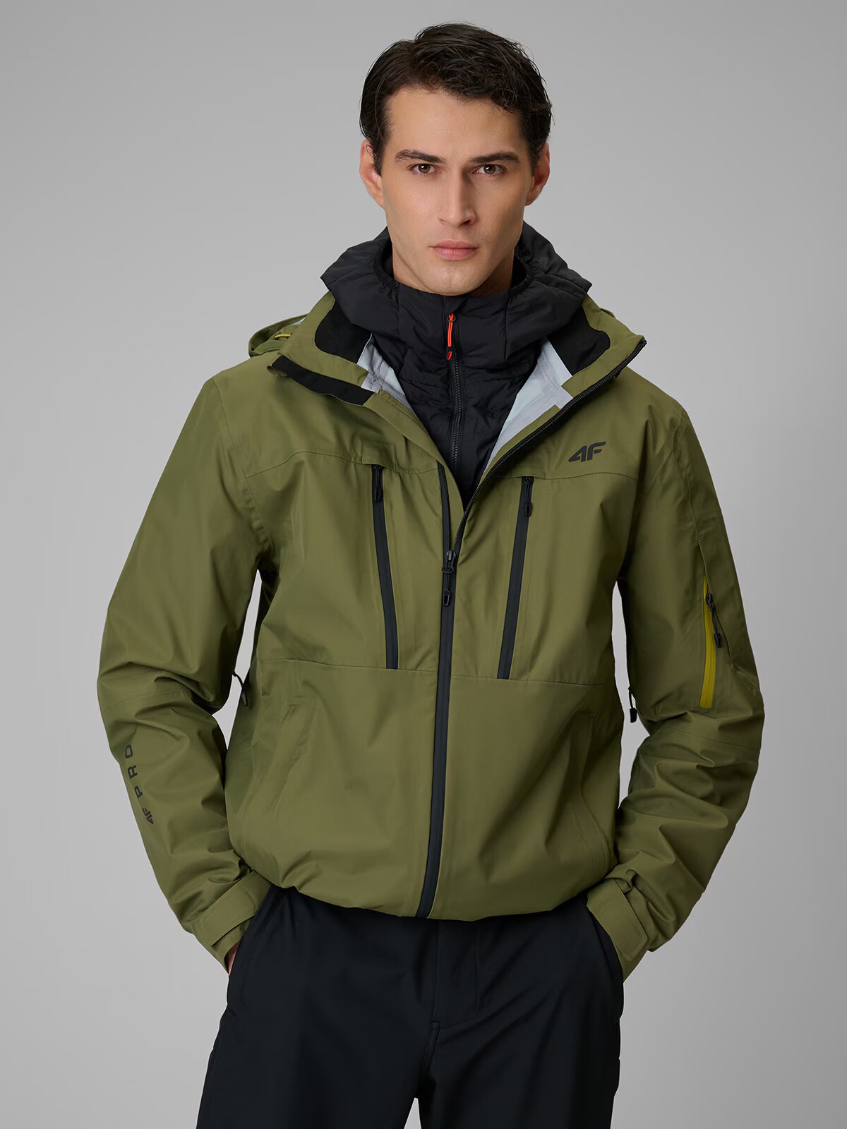 4F Geacă de trekking PRO cu membrană 20000 pentru bărbați - khaki 3XL