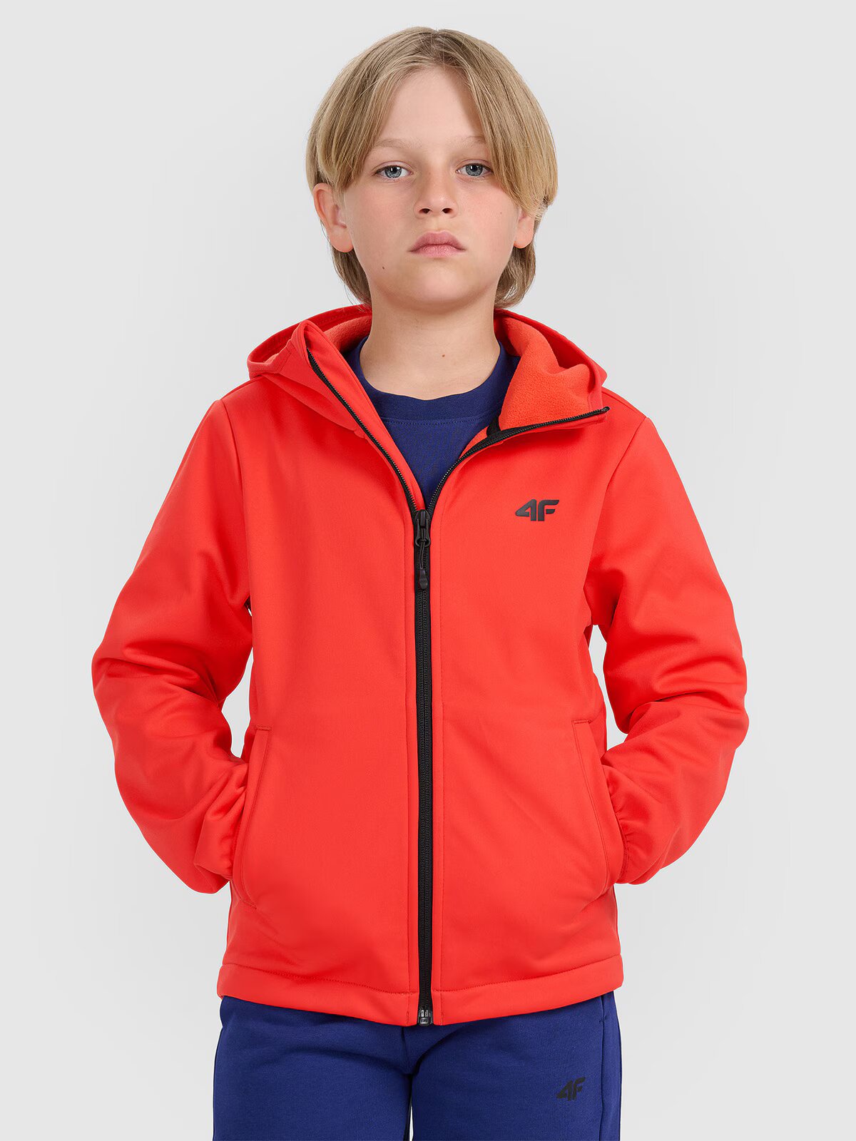 4F Geacă softshell anti-vânt membrană 5000 pentru băieți - roșie 164